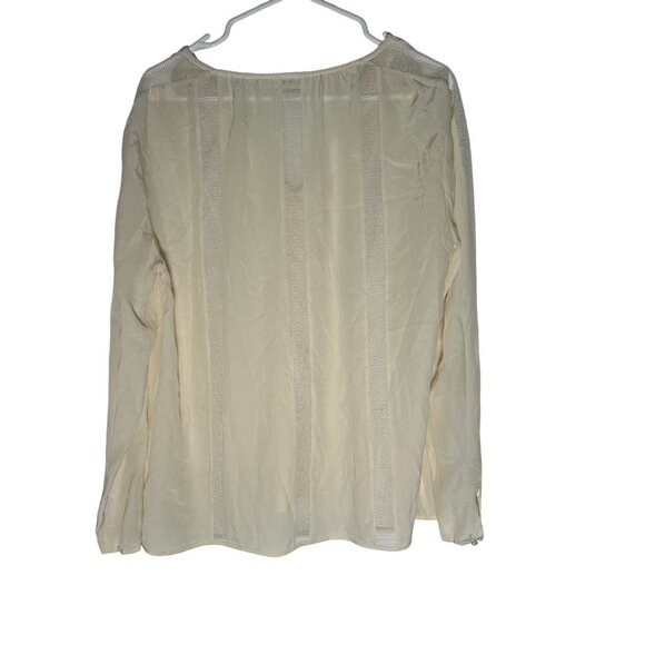 LAgence Off White V-Neck Silk Blouse Women's Size M - Picture 7 of 7
